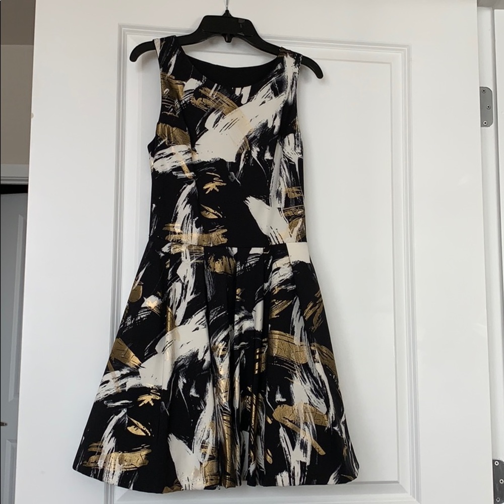 Aqua chic skater foil printed dress. NWT